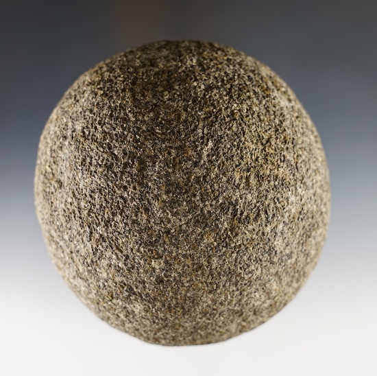Very large 3 3/4" diameter stone game ball found in Ohio.