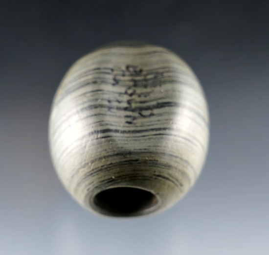 Miniature 1 1/4" Fluted Ball Bannerstone made from green and black