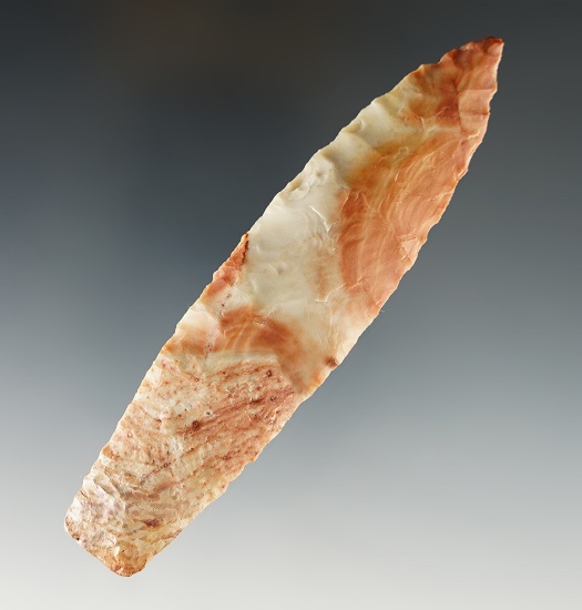 Beautifully colored 4 1/2" Haskett w/ tip restoration. Northern Nevada