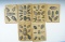 Set of 6 original collector cards from the 1940's. Each one has multiple points glued to them.
