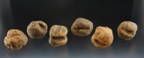 Set of six clay cooking balls found by Jeff Smicker at Poverty Point Site - Louisiana. .
