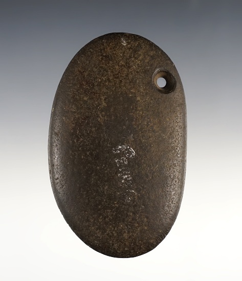 3 5/8" Drilled Pebble Pendant found in Pennsylvania.