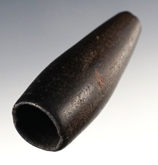Excellent polished 2 7/8" Steatite Blocked End Tube Pipe. Maryland.