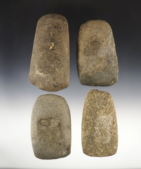 Set of four Hardstone Celts in good condition recovered in Ontario Co., New York.
