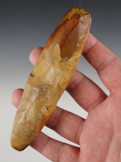 5 3/8" highly polished Kaolin flint Chisel found in Western Kentucky. Made from colorful flint.