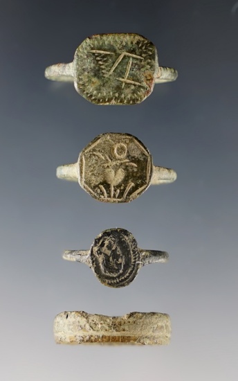 Set of 4 Trade Rings found at the White Springs Site, Geneva, New York.