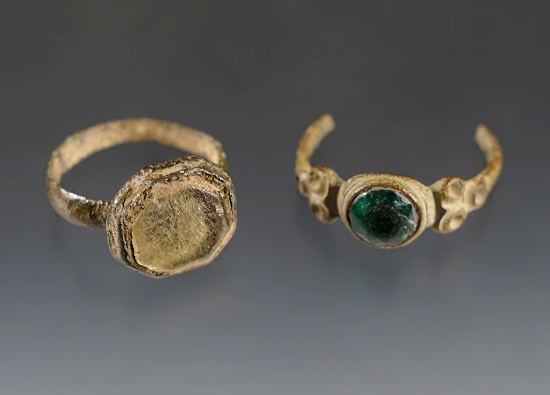 Pair of unique Medieval English rings that are great conversation pieces.