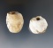 Pair of Large Knobby Shell Beads found at the Upper Cayuga Great Gully Site. Largest is 1 3/8