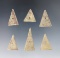 Set of 6 Kettle Points found at the White Springs Site in Geneva, New York. Largest is 1 1/2