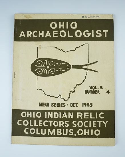 Early "Ohio Archaeologist" magazine. Volume 3, Number 4, October 1953. Fair condition for age.
