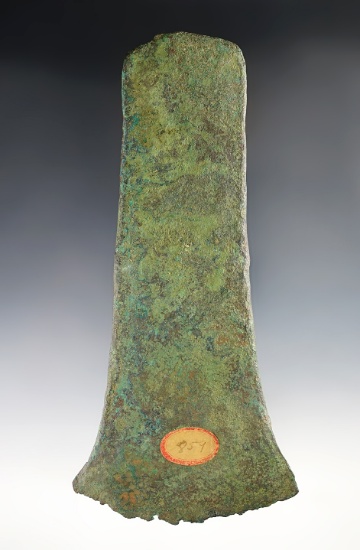 6 15/16" Copper Celt found near a mound in Sussex Co., New Jersey. Ex. Rogers, Ramp.