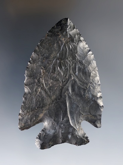 3 1/16" Archaic Cornernotch - nicely patinated Coshocton Flint. Found in Ohio. Ex. Luther Smith.
