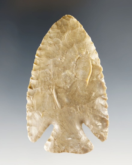 3 3/16" Archaic Lost Lake made from Coshocton Flint. Found in Fairfield Co., Ohio.  Bennett COA.