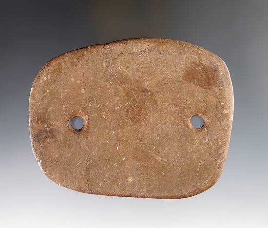 4 5/16" Gorget found close to the Kinzua Dam in Warren Co., PA. Made from exotic material.