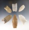 Set of 6 assorted Paleo points found in Indiana. Some good pieces in this group. Largest is 3