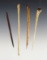Set of 4 Awls - 3 bone and 1 iron. Recovered at the Genoa Fort Site in Genoa, New York.