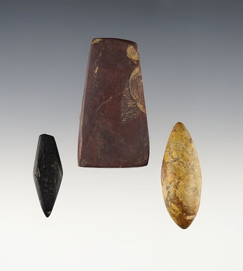 Set of 3 Miniature artifacts all were found in Washington Co., Ohio. The largest is 1 15/16".