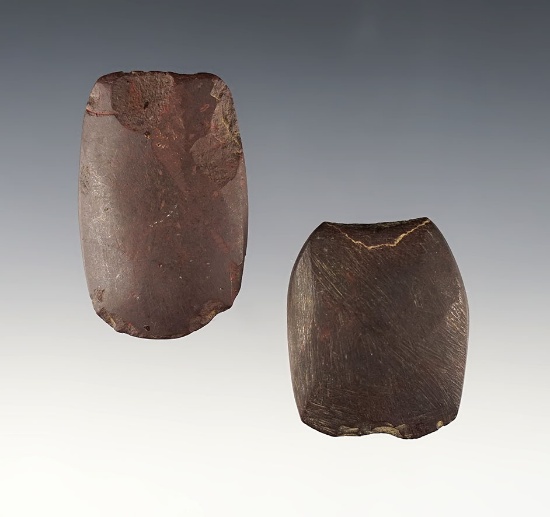 Pair of miniature Hematite Celts, largest is 2". Found near Buffalo Putnam Co., West Virginia.