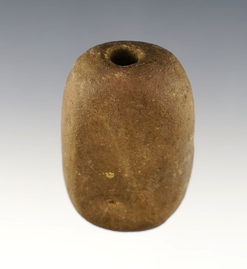 2 1/8" Drilled Bannerstone found in Scott Co., Virginia.