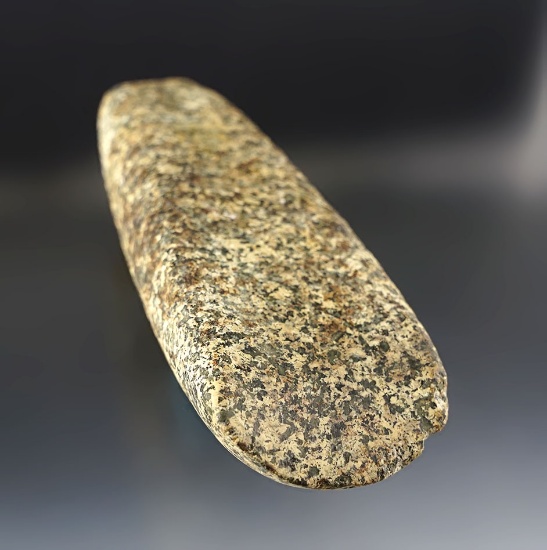 5 7/8" Gouge made from Hardstone with nice mineral staining on the surface. Found in Ohio.