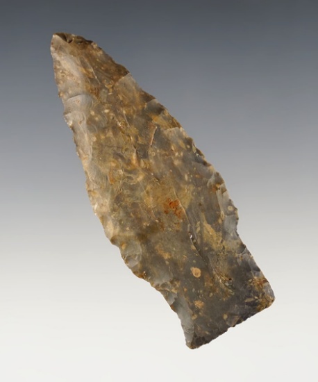 3 3/8" Paleo Stringtown Lanceolate made from Flint Ridge Flint. Found in Williams Co., Ohio.