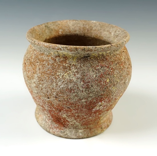 3 3/4" tall  4" wide Ban Chiang  Pottery Vessel. Recovered in Thailand. Circa 5,000 - 3,000 BC.