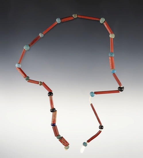 18" strand of Wound and Tubular Beads recovered at the Dann Site, Monroe Co., New York.