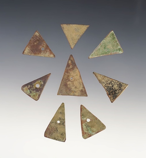 Group of 8 Perforated Kettle Points - Dann Site in Lima, Monroe Co., New York.