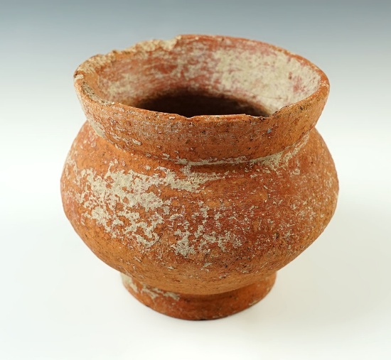 4 1/2" tall by 5 1/8" wide Ban Chiang  Pottery Vessel recovered in Thailand.