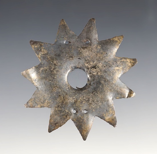 2 1/4" Inca Silver Sun/Star Pendant found in Peru.