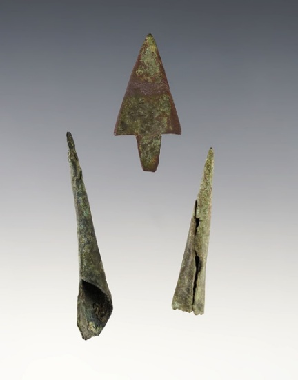 Set of 3 including 2 Conical and 1 Stemmed Point - Genoa Fort Site in Genoa, New York.