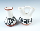 Pair of Miniature Acoma Pottery Vessels in excellent condition. Largest is 3 1/8