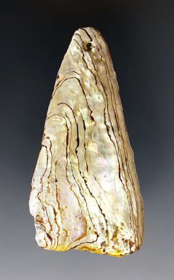 3" Abalone Shell Pendant found in Colusa Co., California.