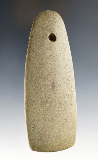 Thin and well made 4 5/16" Hardstone Pendant found in Benton Co, Tennessee. Tallied.