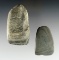 Pair of Ohio Adzes made from Slate. The larger is 2 3/8
