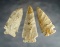 Set of three well made Ohio points including a Dovetail, Stilwell and a Cornernotch.