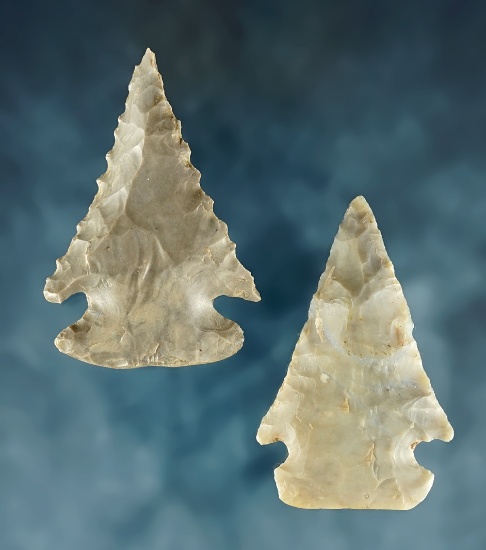 Pair of Ohio Thebes points. JC83 was found in Franklin Co. & S6 was found in Medina Co.