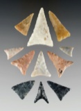 Set of 11 Triangle points found in the Kentucky/Ohio area. Two are Ex. Mel Wilkins.