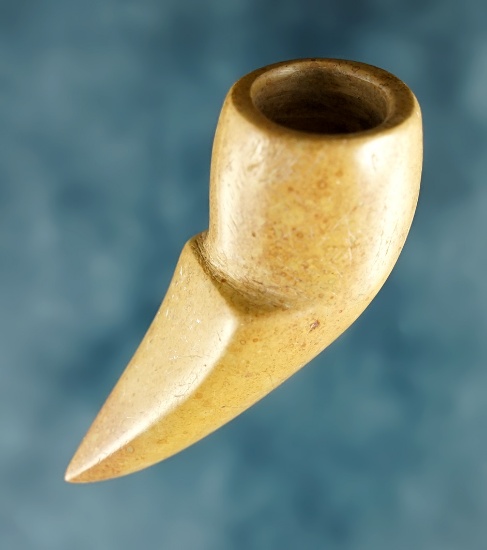 1 15/16" Effigy Talon Pipe of tan Pipestone from southern Ohio.