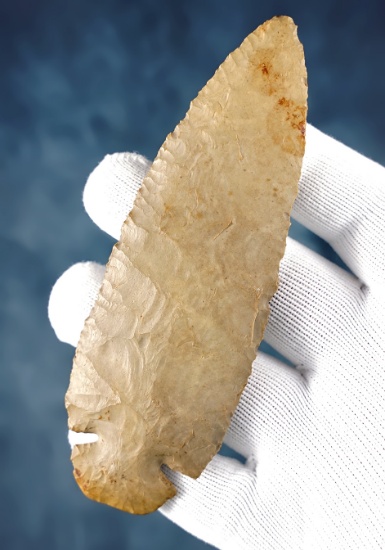 4 15/16" Dovetail made from Ft. Payne Chert . Found in Todd Co., Kentucky. Dickey COA.