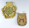Pair of beaded Strike-a-light Bags with no visible bead loss. One has a small hole on reverse side.