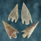 Set of 4 Neolithic Stemmed Points found in the northern Sahara Desert region of Africa.