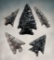 Set of 5 Obsidian arrowheads found in Oregon by Jack Corbet in the 1950's. Largest is  1 3/8