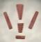Set of 5 drilled red Slate Beads found at the Burrell Creek Site in Livingston Co., New York.