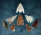 Set of 8 Southwestern U.S. Points in good overall condition. The largest is 1 1/8