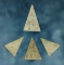 Set of 4 Kettle Points found at the Burrell Creek Site in Livingston Co., New York.