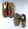 Two pairs of Vintage Moccasins made from fur and leather. The larger pair measures 9 3/4