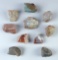 Set of 10 Hopewell Cores made from highly colorful Flint Ridge Flint. Found in Licking Co., Ohio.