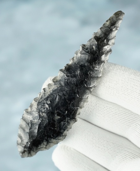 3 13/16" Obsidian Excelsior found by Mike Copithorne in Napa Co., California.
