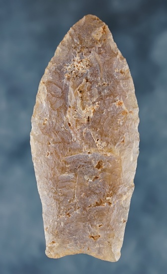 3 1/4" Paleo Fluted Clovis made from Agate. Found in Sacramento Valley, California. COA.